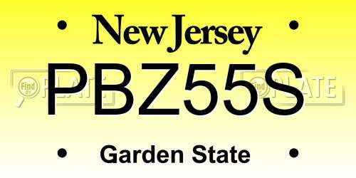 PBZ55S New Jersey License Plate