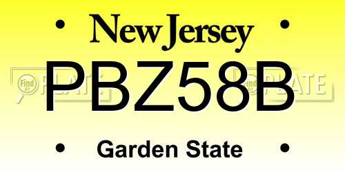 PBZ58B New Jersey License Plate