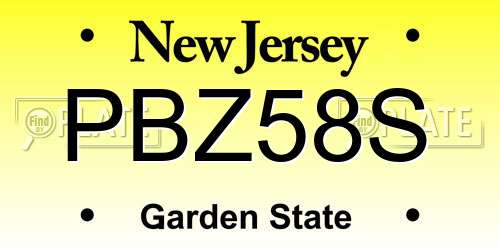 PBZ58S New Jersey License Plate