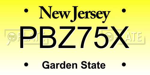 PBZ75X New Jersey License Plate