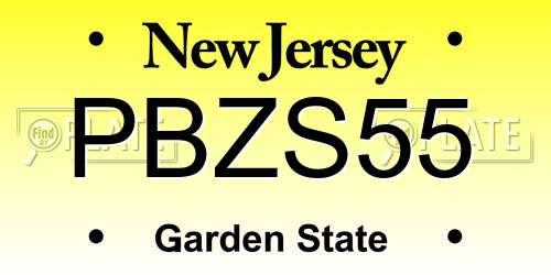 PBZS55 New Jersey License Plate