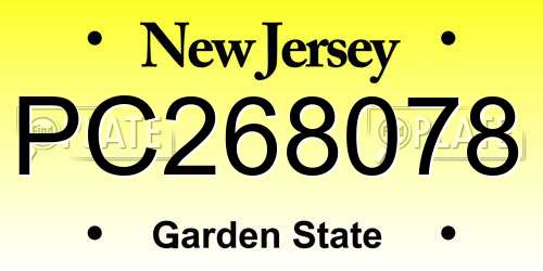 PC268078 New Jersey License Plate