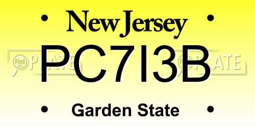 PC7I3B New Jersey License Plate