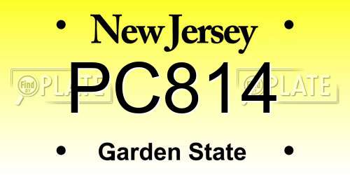 PC814 New Jersey License Plate