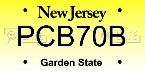PCB70B New Jersey License Plate