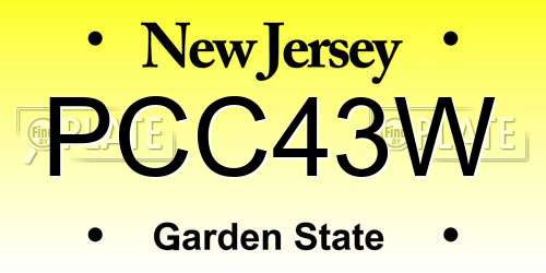 PCC43W New Jersey License Plate