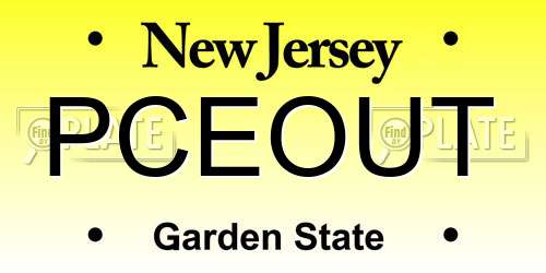PCEOUT New Jersey License Plate