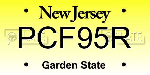 PCF95R New Jersey License Plate