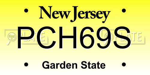 PCH69S New Jersey License Plate