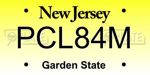PCL84M New Jersey License Plate