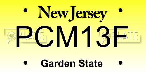 PCM13F New Jersey License Plate