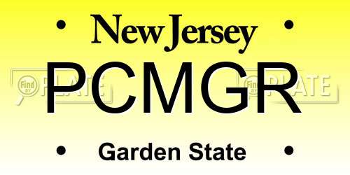 PCMGR New Jersey License Plate