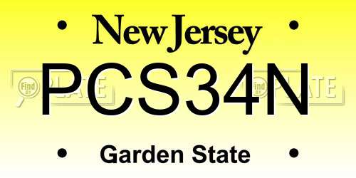 PCS34N New Jersey License Plate