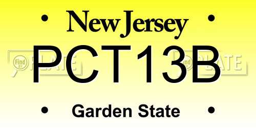 PCT13B New Jersey License Plate
