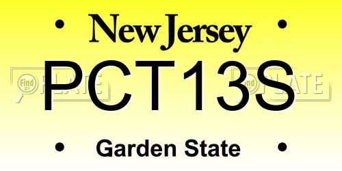 PCT13S New Jersey License Plate