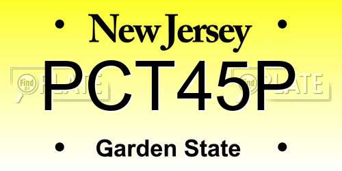PCT45P New Jersey License Plate