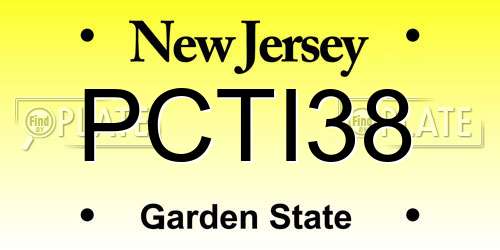 PCTI38 New Jersey License Plate