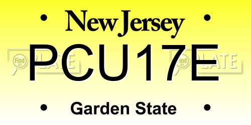 PCU17E New Jersey License Plate