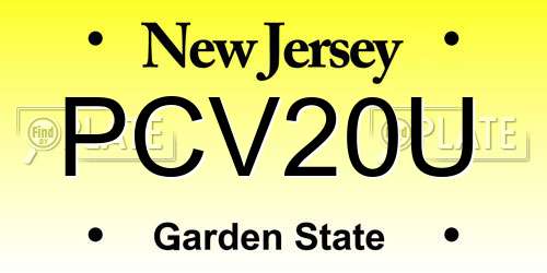 PCV20U New Jersey License Plate