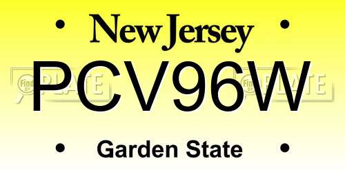 PCV96W New Jersey License Plate