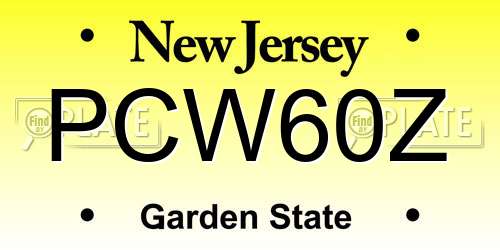 PCW60Z New Jersey License Plate