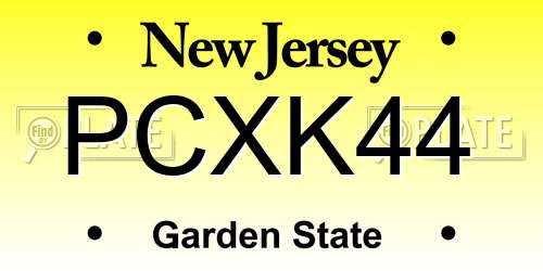 PCXK44 New Jersey License Plate