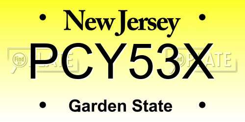 PCY53X New Jersey License Plate