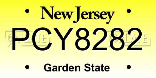 PCY8282 New Jersey License Plate