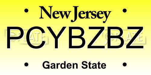 PCYBZBZ New Jersey License Plate