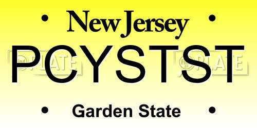PCYSTST New Jersey License Plate