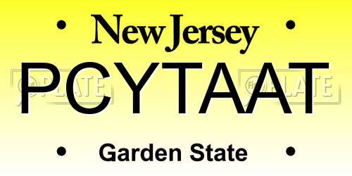 PCYTAAT New Jersey License Plate