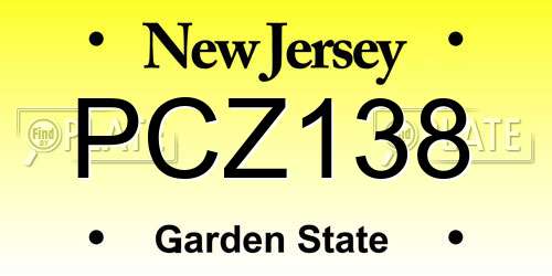 PCZ138 New Jersey License Plate