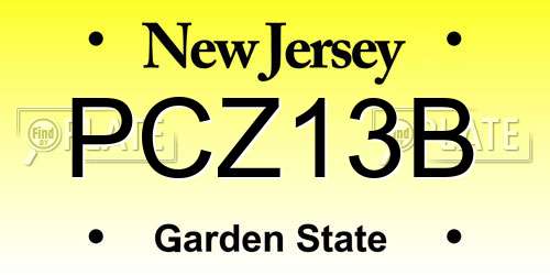 PCZ13B New Jersey License Plate