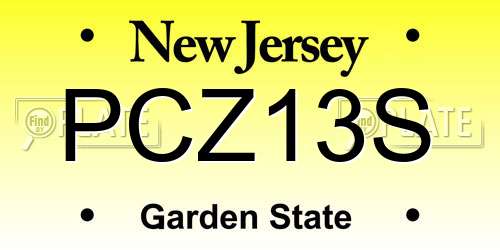 PCZ13S New Jersey License Plate