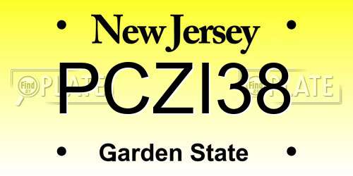 PCZI38 New Jersey License Plate