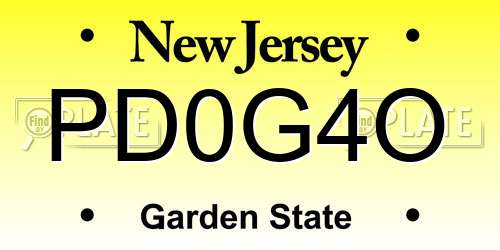 PD0G4O New Jersey License Plate