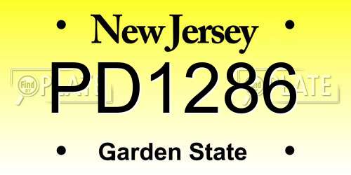 PD1286 New Jersey License Plate