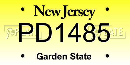 PD1485 New Jersey License Plate