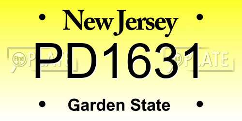 PD1631 New Jersey License Plate