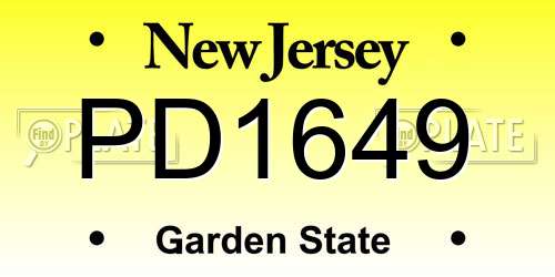 PD1649 New Jersey License Plate