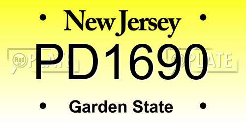 PD1690 New Jersey License Plate