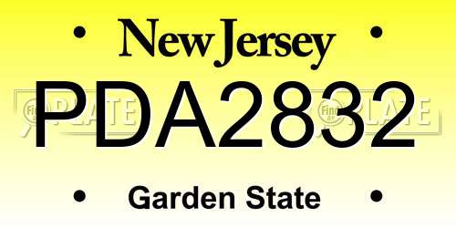 PDA2832 New Jersey License Plate