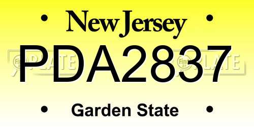 PDA2837 New Jersey License Plate
