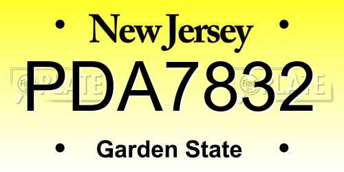 PDA7832 New Jersey License Plate