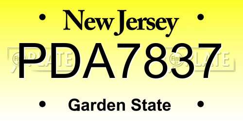 PDA7837 New Jersey License Plate