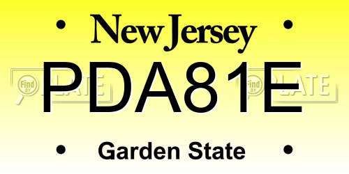 PDA81E New Jersey License Plate