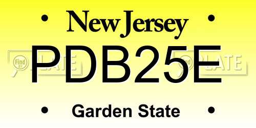 PDB25E New Jersey License Plate