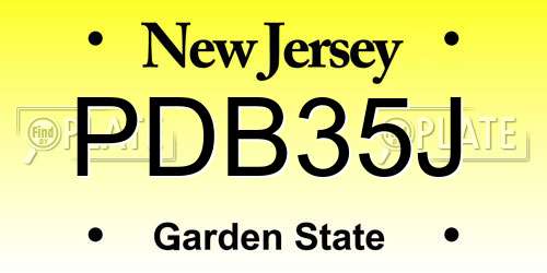 PDB35J New Jersey License Plate