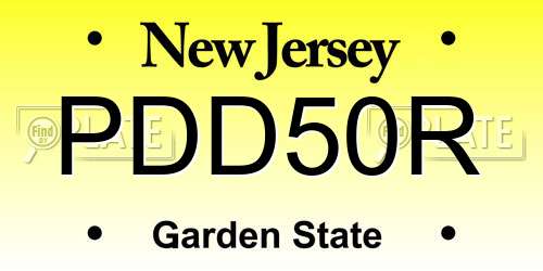 PDD50R New Jersey License Plate
