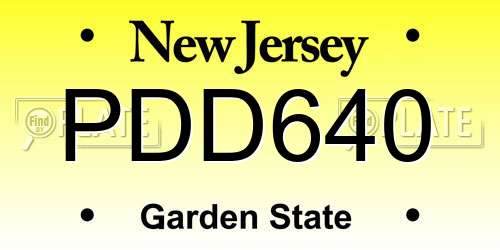 PDD640 New Jersey License Plate